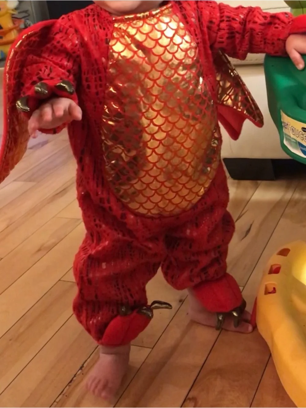 Pottery Barn Red and Gold Dragon Kids Costume size 6-12 months old